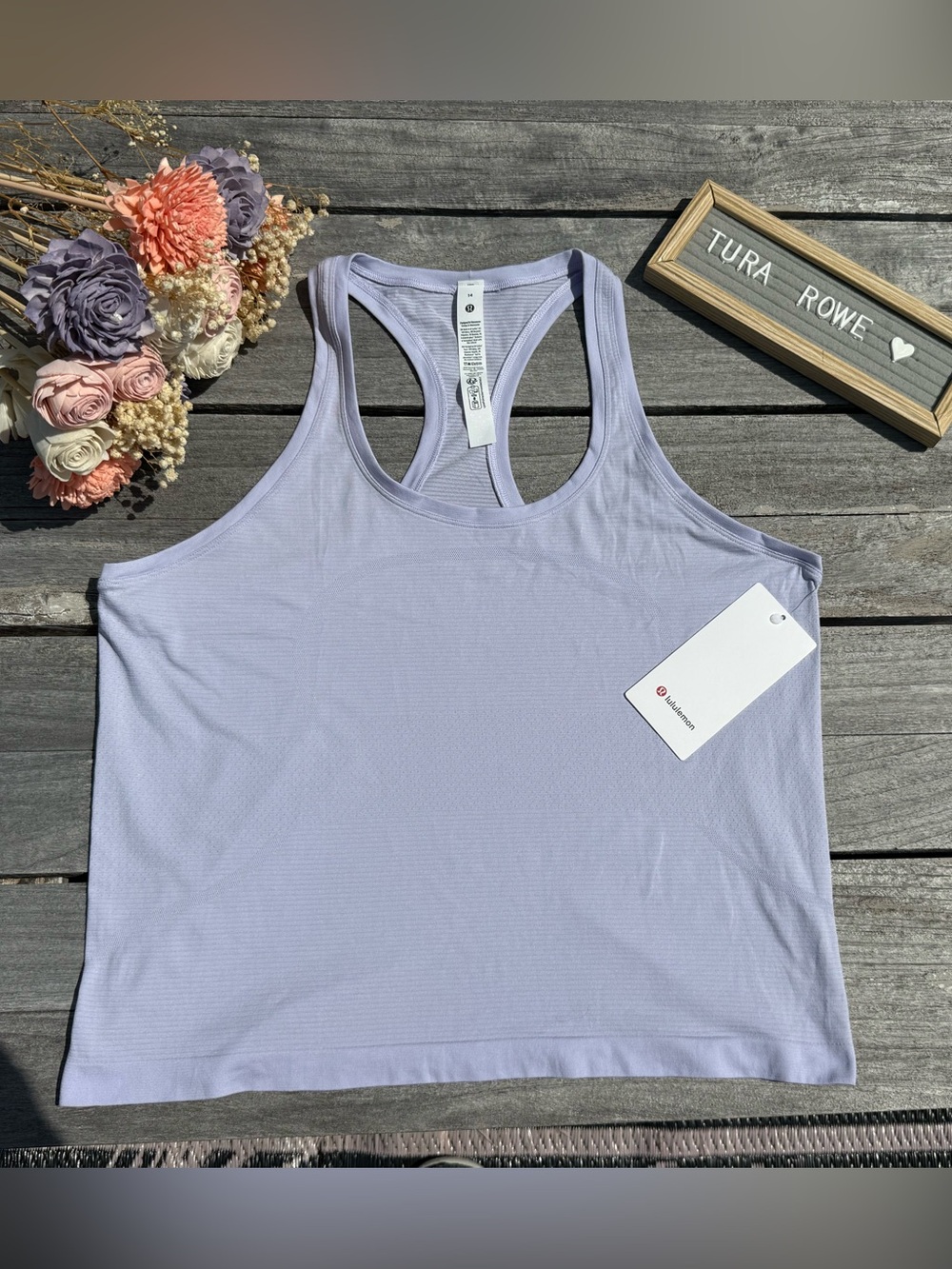 Lululemon Swiftly Tech Racerback Tank Top purple Lavender Frost size 14 NWT